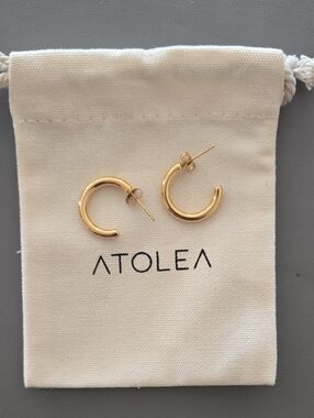 Atolea Gold Mini Hoop Stud Earrings
